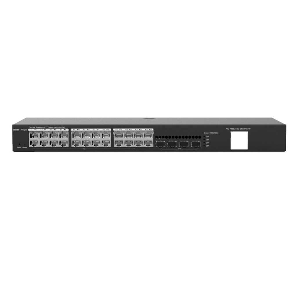 [RG-NBS3100-24GT4SFP-V2] Ruijie/Reyee - SMB Switch Administrable L2 Rackeable 24 Puertos Eth 1G 4 Puertos SFP 4094 VLANS