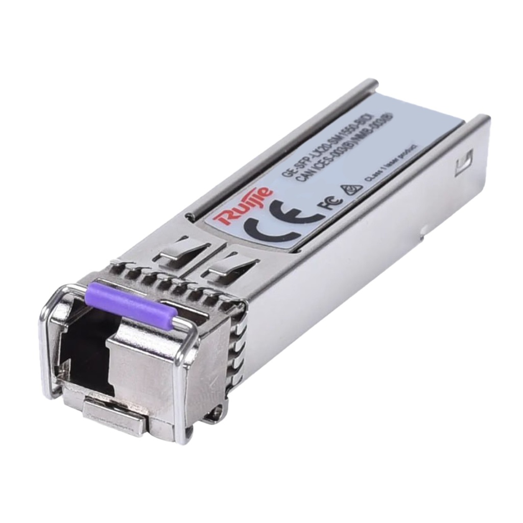 [GE-SFP-LX20-SM1550-BIDI] Ruijie/Reyee - SME Módulo Transceptor GE-SFP-LX20-SM1550-BIDI 1000BASE-LX SFP 1550nm-TX/1310nm-RX 20-km DDM Simplex LC SMF