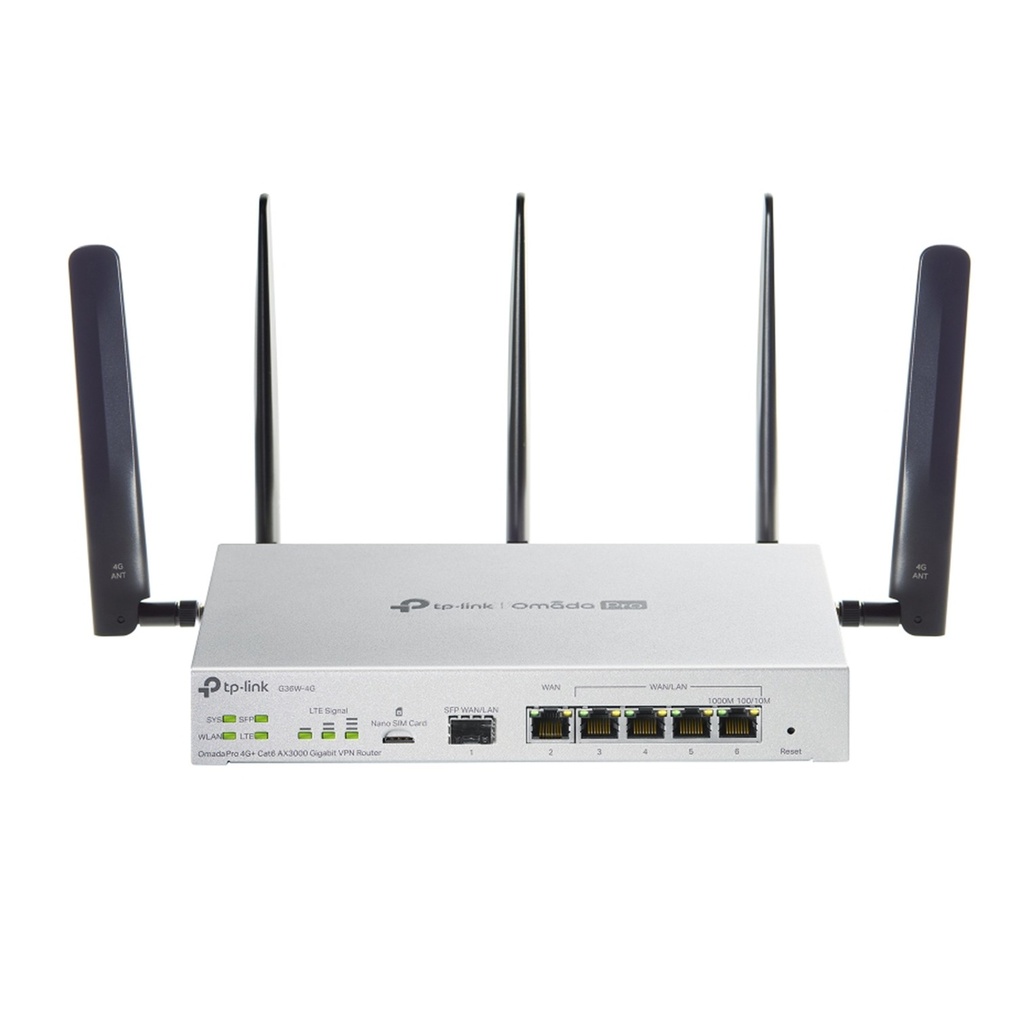 [G36W-4G] TP-Link - Router VPN 4G+ Cat6 AX3000 Doble Banda Gigabit [Omada Pro]