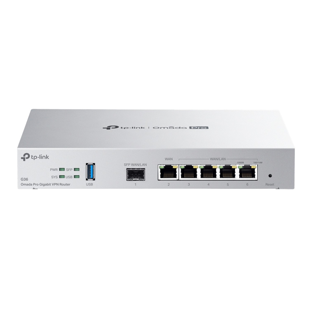 [G36] TP-Link - Router VPN 1 Puerto Gigabit SFP y 5 Puertos Gigabit RJ45 [Omada Pro]