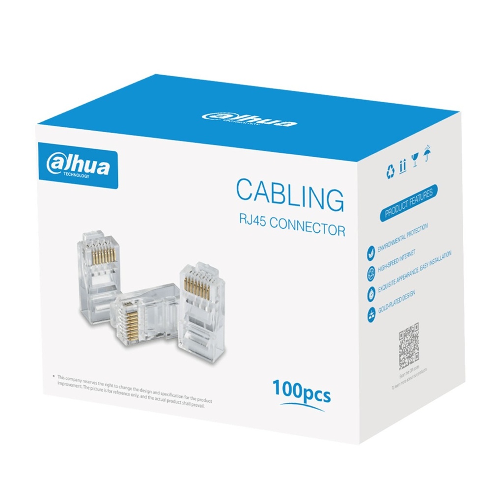 [DH-PFM976-631] Dahua - Conector RJ45 CAT6 CAT6 (Categoria 6) 15U 24 AWG a 26 AWG [100 Unidades]