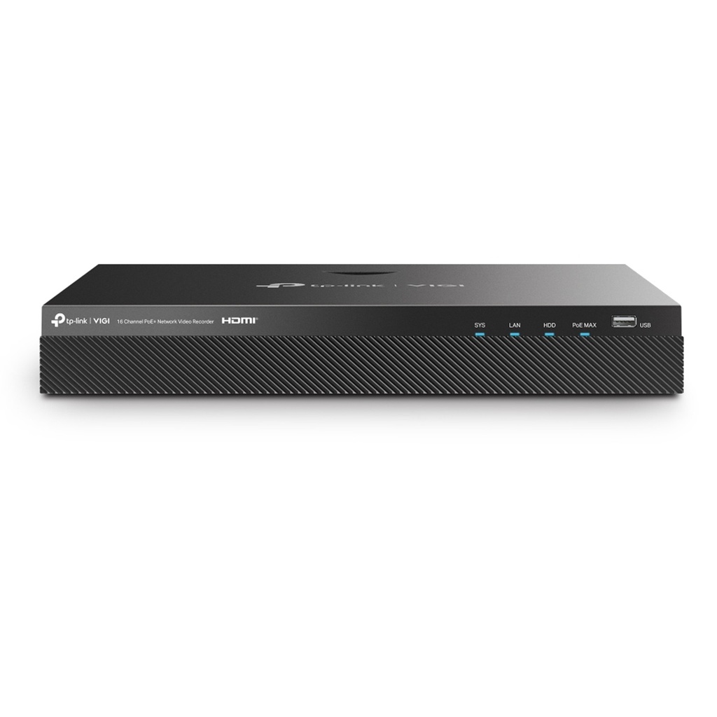 [NVR2016H-16P] Vigi By TP-Link - NVR IP 16 Canales 16 Puertos PoE+ Salida de Vídeo HDMI 4K H.265+ ONVIF