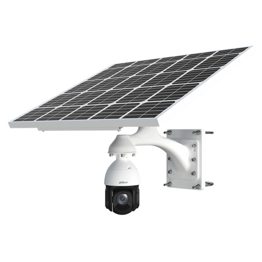 [KIT/DH-PFM378-B125-CB/DH-SD49425DB-HNY-GQ-LA] Dahua - Kit de Panel Monocristalino de 125W Cámara PTZ IP 4G con Zoom 32x Tecnología Starlight Visión Nocturna IR 150m Autotracking Alarmas de Luz y Sonido y Montaje en Poste Adaptable