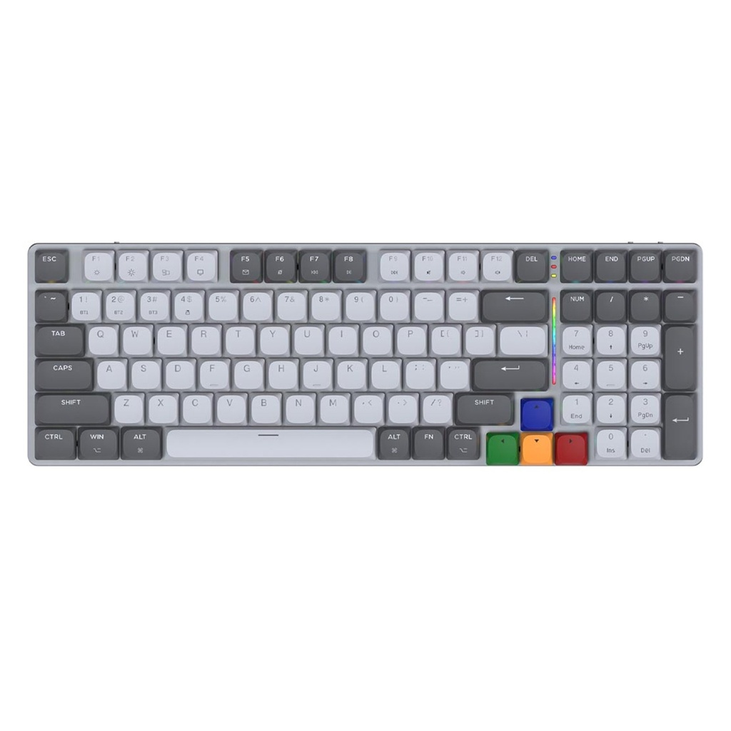 [MK916-GY-LGY(RD)] Fantech - Teclado Max Fit AIR99 Inalámbrico SW Rojo [Gris]