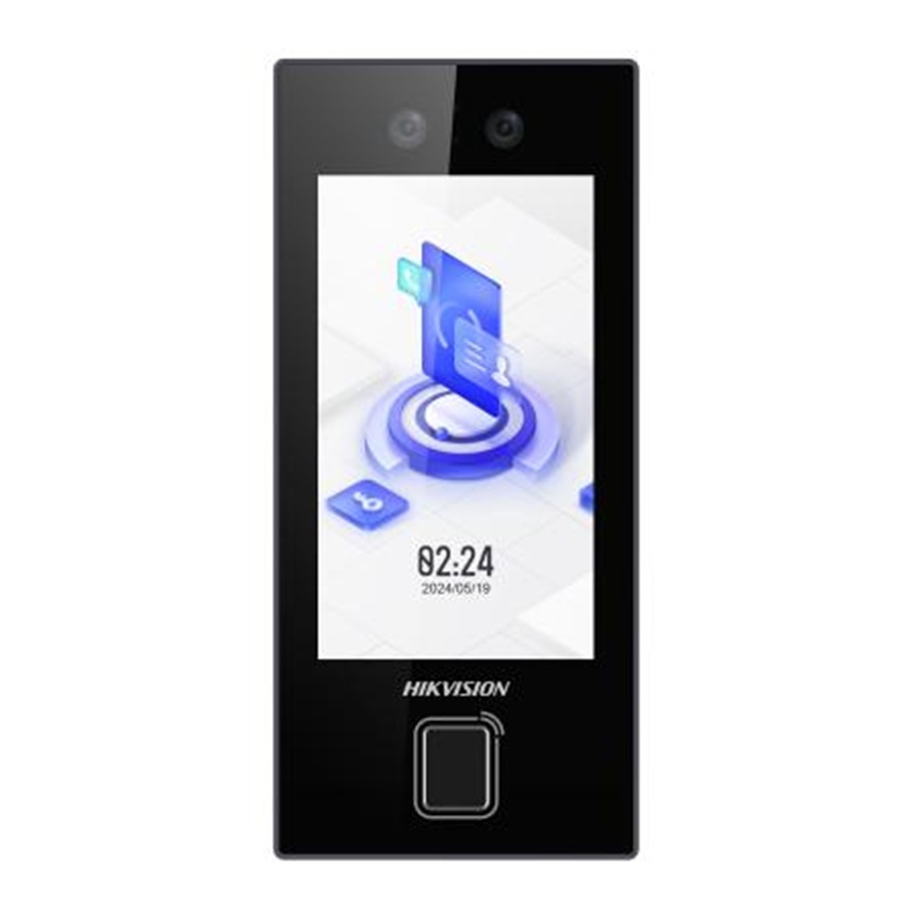[DS-K1T344EBFWX-E1] Hikvision - Terminal Facial Min Moe con Lector de Huellas y Tarjetas MIFARE 3000 Rostros 3000 Huellas Pantalla 4.5" Administrable en la Nube con Hik-Connect Teams Exterior IP65 PoE WiFi