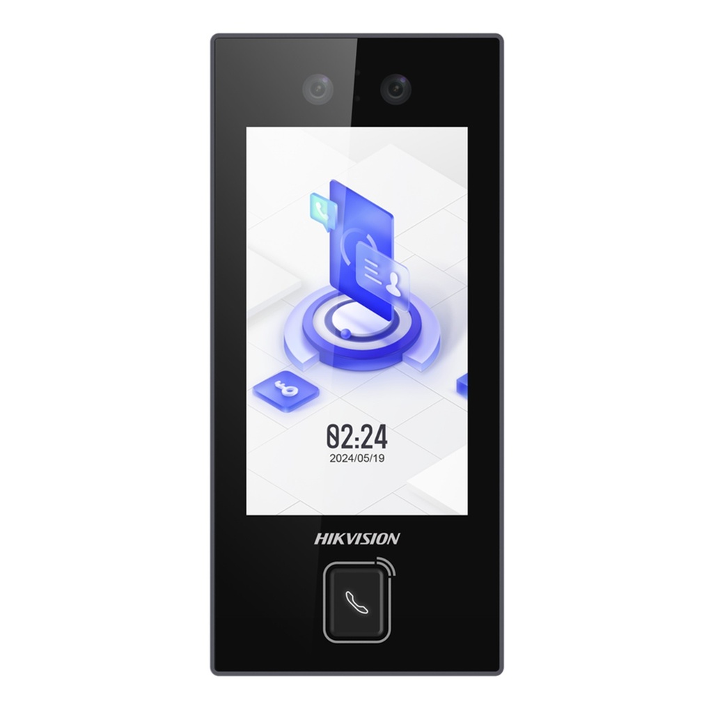 [DS-K1T344MBWX-E1] Hikvision - Terminal Facial Min Moe con Boton de Llamada Fisico 3000 Rostros Pantalla 4.5" Administrable en la Nube con Hik-Connect Teams Exterior IP65 PoE WiFi HIK-IA