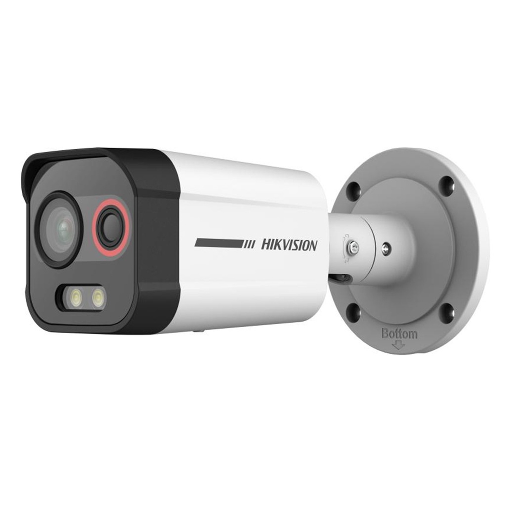 [DS-2TD2608-2/QA] Hikvision - Cámara Bullet IP Dual Térmica 2.6 mm (96 x 72) Óptico 6 mm [4Mp] Detección de Intrusión por VCA 30 mts 30 mts Luz Blanca Exterior IP67 PoE Sirena y Luz ColorVu y ACUSENSE