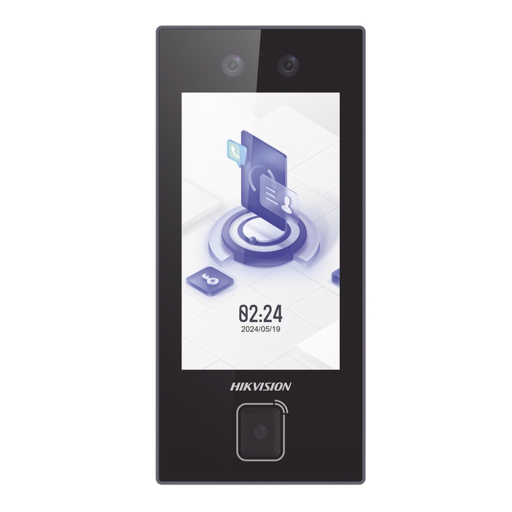 [DS-K1T344MBWX-QRE1] Hikvision - Terminal Facial Min Moe con Lector de QRs Fiscio Ultra Rápido y Tarjetas MIFARE 3000 Rostros Pantalla 4.5" Administrable en la Nube con HikConnect Teams Exterior IP65 PoE WiFi HIK-IA
