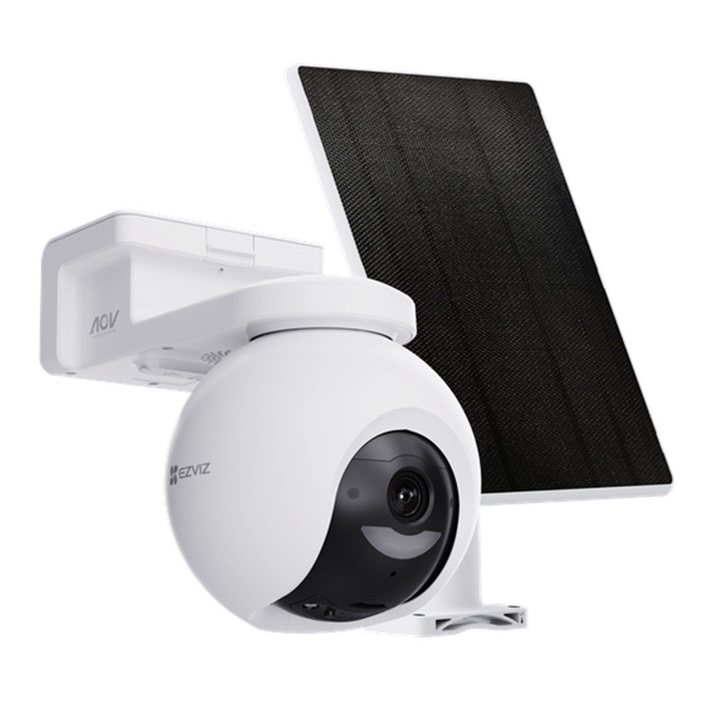 [CS-CB8/SP-R105(3MP Type-C)] Ezviz - Kit Cámara Domo IP PT Inalambrica con Bateria HD 2K [3MP] WiFi Rotatoria Lente 4mm con Panel SolarExterior/Interior