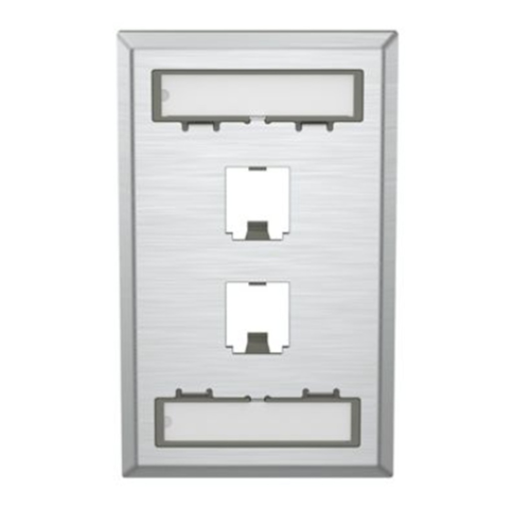 [CFPL2SY] Panduit - Placa frontal de acero inoxidable Mini-Com  2 Toma [Unidad]