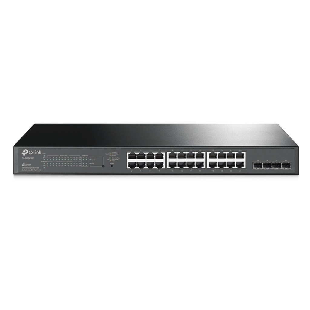[TL-SG2428LP] TP-Link - Switch Smart Gigabit JetStream de 28 Puertos Gigabit con 16 Puertos PoE y 4 ranuras SFP [Omada]