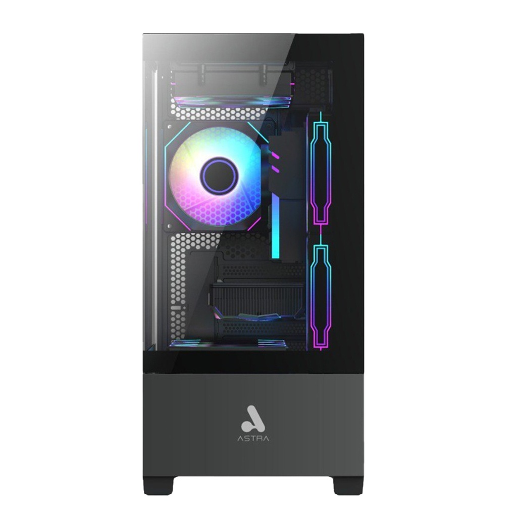 [AS304] Astra - Case Gaming Vidrio Templado 3 Fan RGB [Negro]