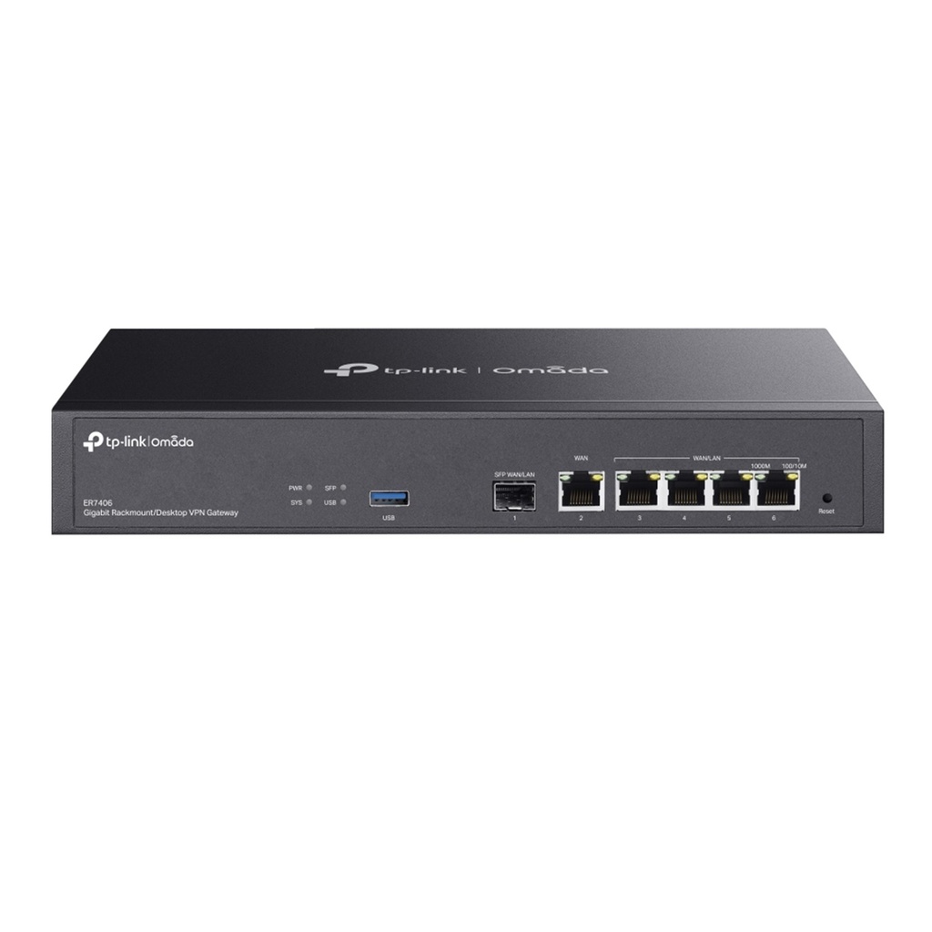 [ER7406] TP-Link - Router Balanceador VPN Omada Multi-Gigabit 1 Puerto WAN/LAN Gigabit SFP 5 Puerto Gigabit VPN Montaje en Rack/Sobremesa [Omada]