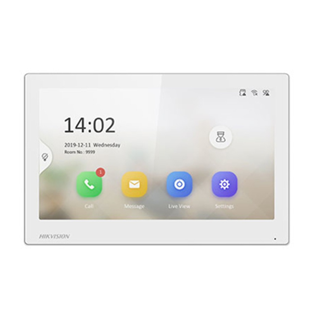 [DS-KH6350-WTE1/White(O-STD)] Hikvision - Monitor IP WiFi Touch Screen 7" para Videoportero IP Vídeo en Vivo PoE Estándar Apertura Remota Llamada Entre Monitores Audio bidireccional Borde slim
