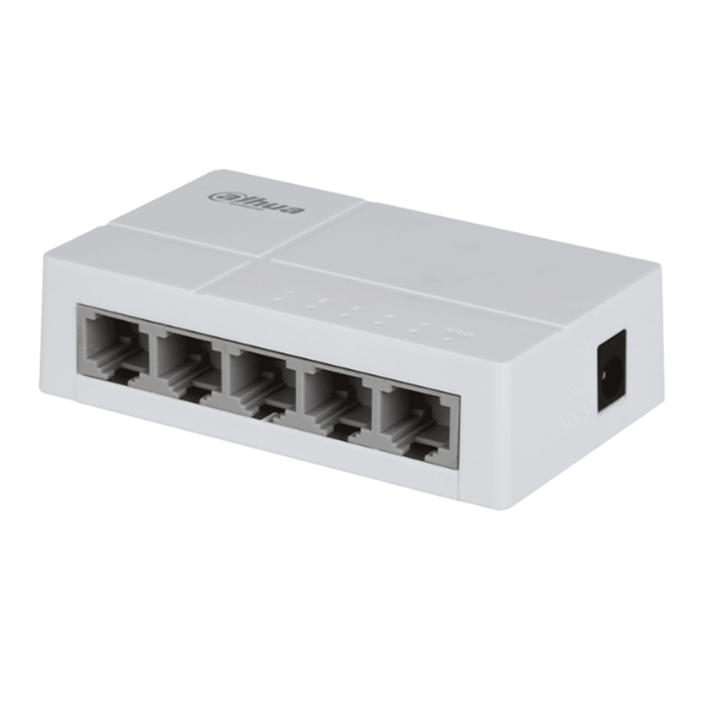 [DH-SF1005L] Dahua - Switch L2 para Escritorio con 5 Puertos (10/100 Mbps) Carcasa Plástica [No Administrable]