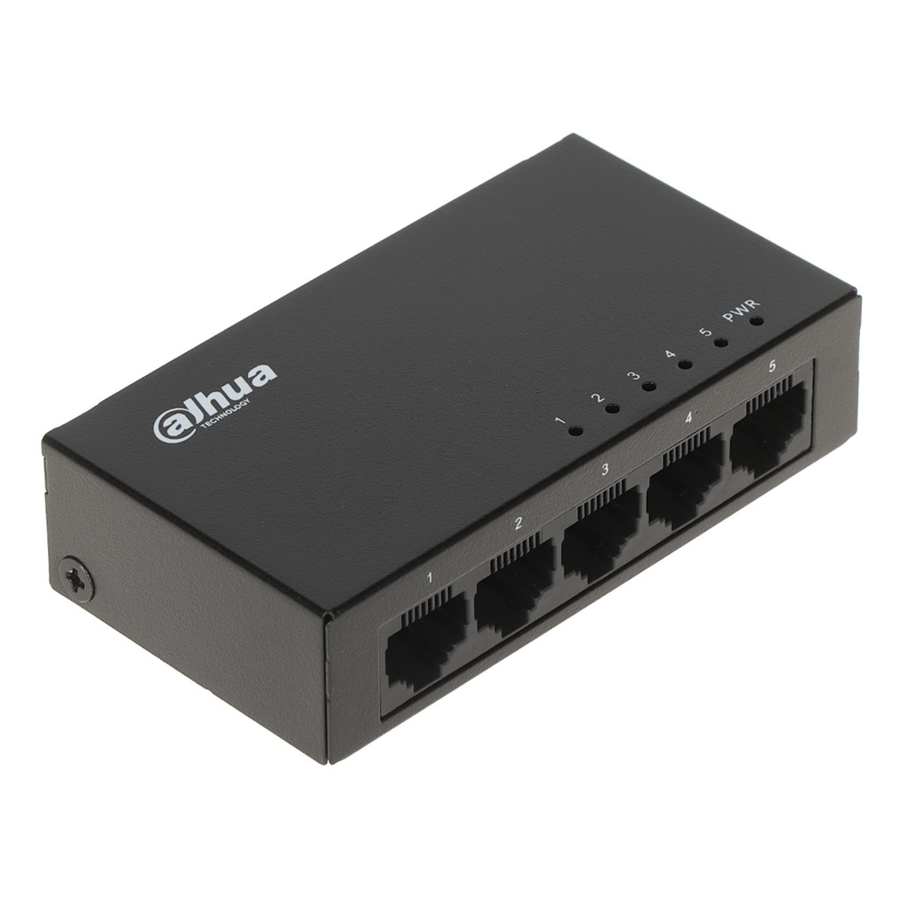 [DH-PFS3005-5GT] Dahua - Switch para Escritorio con 5 Puertos (Gigabit) Carcasa Metalica [No Administrable]