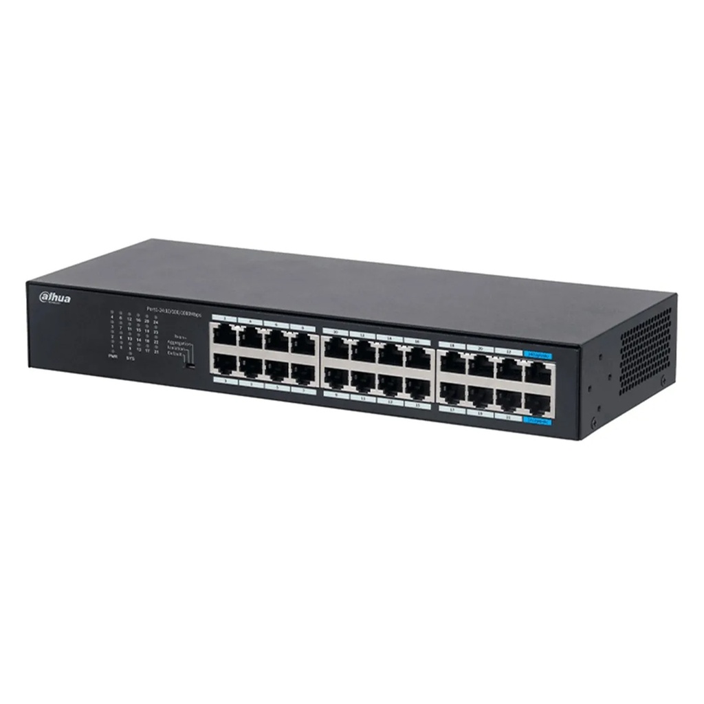 [DH-S3024-24GT] Dahua - Switch para Rack de 24 Puertos con 24 Puertos (Gigabit) Carcasa Metálica [No Administrable]
