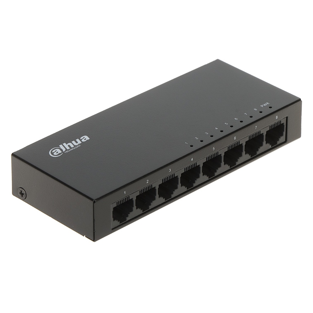 [DH-PFS3008-8GT] Dahua - Switch para Escritorio con 8 Puertos (Gigabit) Carcasa Metalica [No Administrable]
