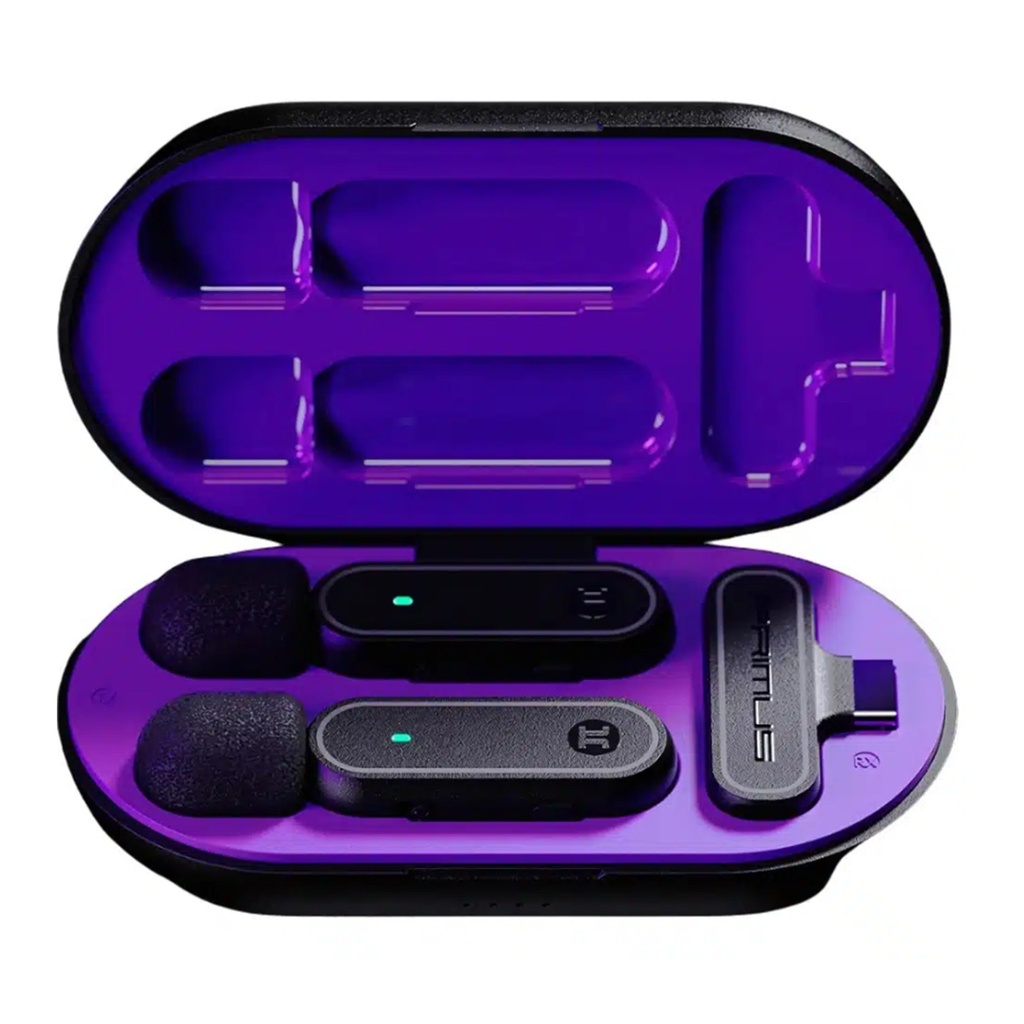 [PMIL-10BT] Primus - Set de Micrófonos Inalambricos con Estuche de Carga [Negro]