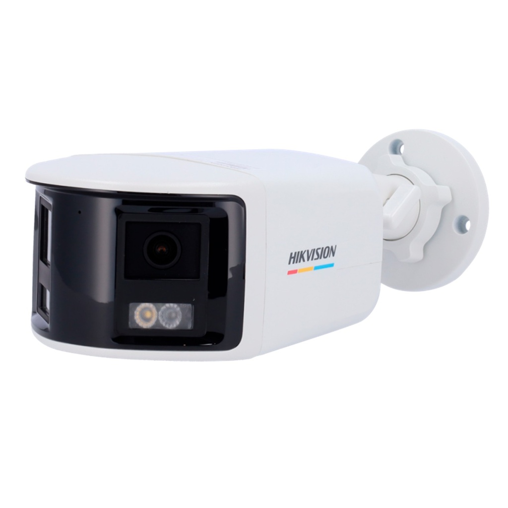 [DS-2CD1T63G2P-LIUF/SL(2.8mm)(O-STD)] Hikvision - Cámara Bullet IP [6Mp] 2 Lentes de Lente 2.8 mm (Imagen Panorámica 180) 30 mts IR Luz Intermitente y Alerta de Audio Audio Bidireccional ACUSENSE Micro SD