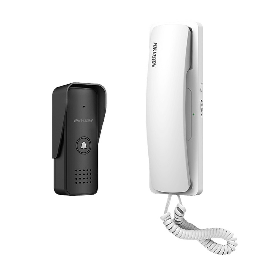 [DS-KIS103(O-STD)/US] Hikvision - Kit de Audioportero Analógico a 2 Hilos Apertura de 2 Puertas Diferentes Tonos y Volúmenes de Timbre Protección IP55