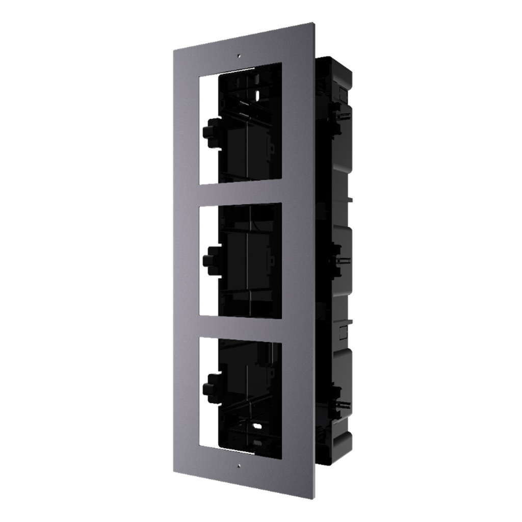 [DS-KD-ACF3(O-STD)/Plastic] Hikvision - Base de 3 Espacios para EMPOTRAR Módulos de Videoporteros Hikvision