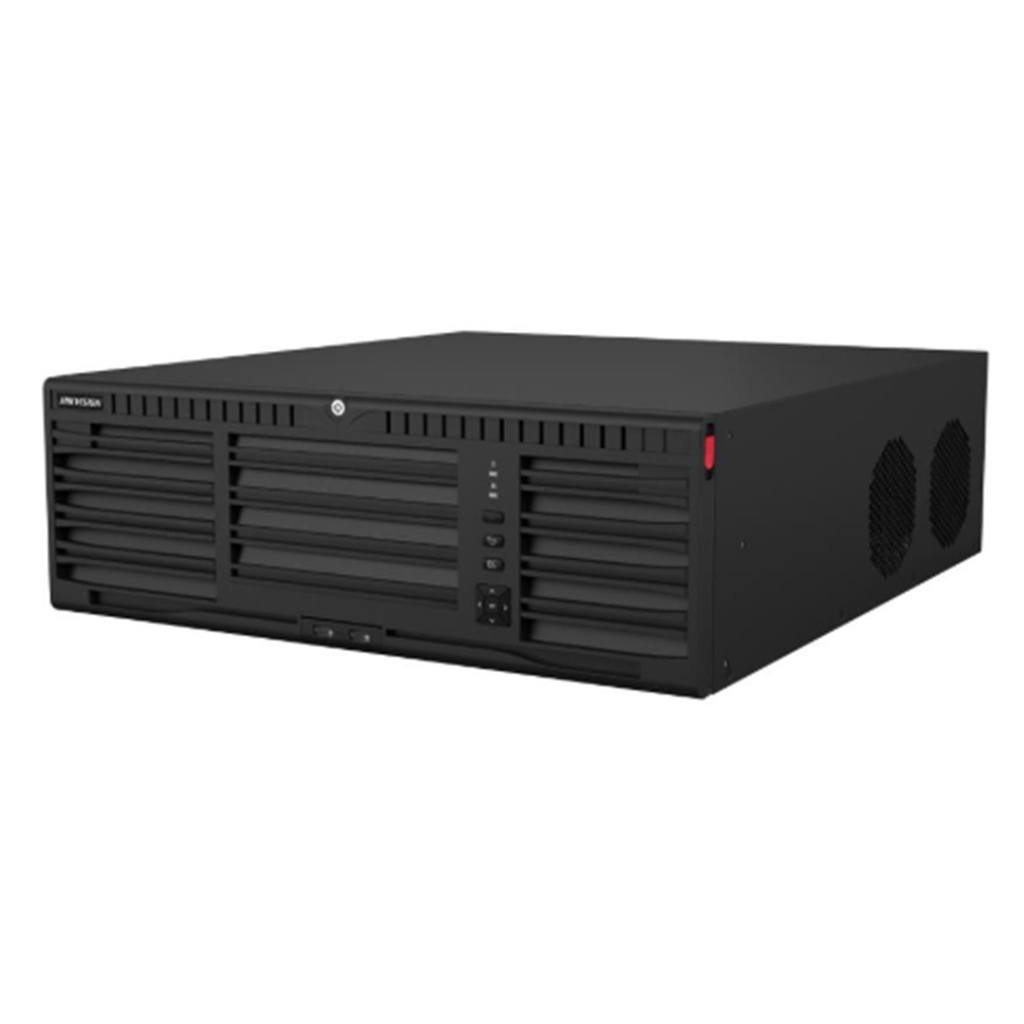 [DS-96128NI-M16(STD)] Hikvision - NVR 32 Megapixel (8K) 128 Canales IP AcuSense ANPR Conteo de Personas 16 Bahías de Disco Duro 2 Tarjetas de Red Soporta RAID con Hot Swap 2 HDMI en 8K POS Alarmas I/O Smart Search
