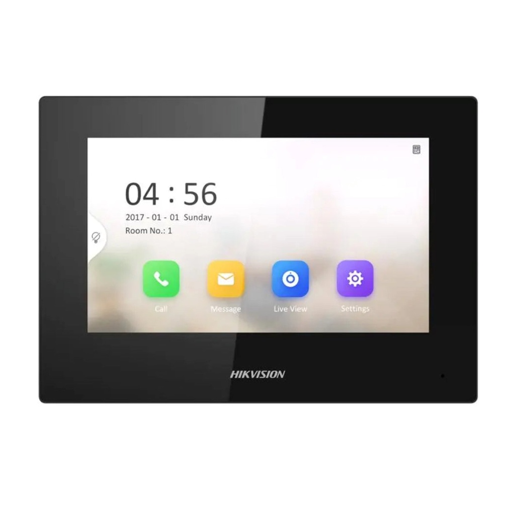 [DS-KH6320-LE1(B)(O-STD)] Hikvision - Monitor IP Lite TOUCH 7" para Videoportero IP Vídeo en Vivo PoE Estándar Apertura Remota Llamada Entre Monitores Audio de dos vías