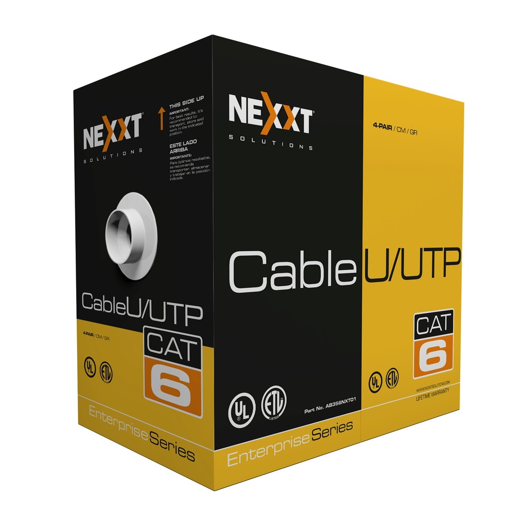 [AB356NXT10] Nexxt - Cable UTP CAT6 (Categoria 6) 100% Cobre 23AWG LSZH Interior (Azul) [305m/1000ft]