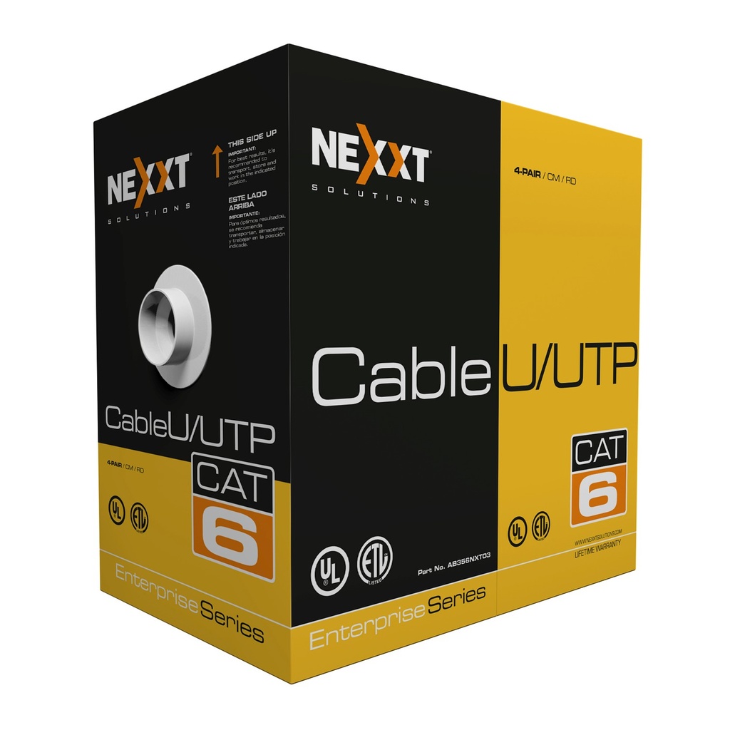 [AB357NXT03] Nexxt - Cable UTP CAT6A (Categoria 6A) 100% Cobre 23AWG LSZH Interior (Gris) [305m/1000ft]