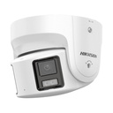 [DS-2CD2387G2P-LSU/SL(4MM)] Hikvision - Cámara Turret IP Panorámica [8Mp] 2 Lentes 2.8 mm (180) Imagen a Color 24/7 (ColorVu) PoE IP67 WDR 130 ACUSENSE Luz Estroboscópica y Alarma Audible 30 mts Luz Blanca Microfono