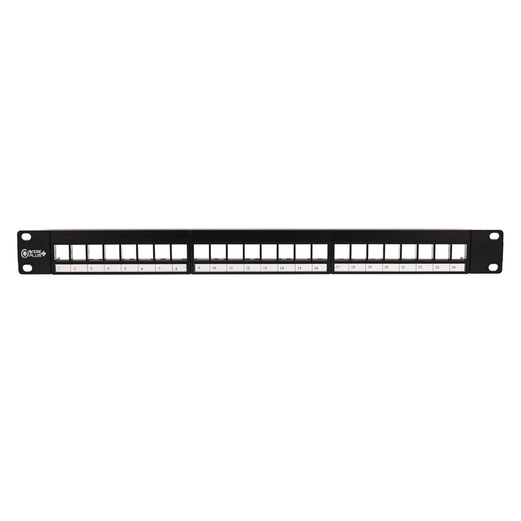 [WP-PPBLANK-24] Wireplus - Patch Panel para Montaje en Rack Modular 24 Puertos 1U 19" (Vacio)
