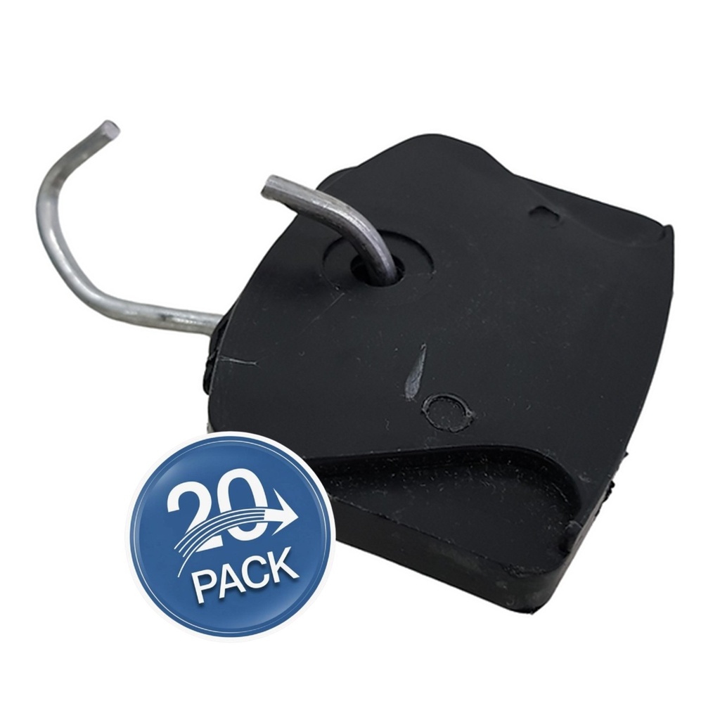 [WPF-TCUÑA-20U] Wireplus - Gancho Tensor Plástico Tipo Cuña para Cable Drop de Fibra Optica [20 Unidades]