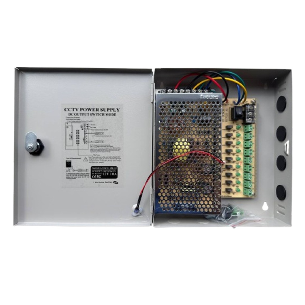 [WP-FDP9C-10AMP] Wireplus - Fuente de Alimentación/Poder 9 Canales 12V 10Amp