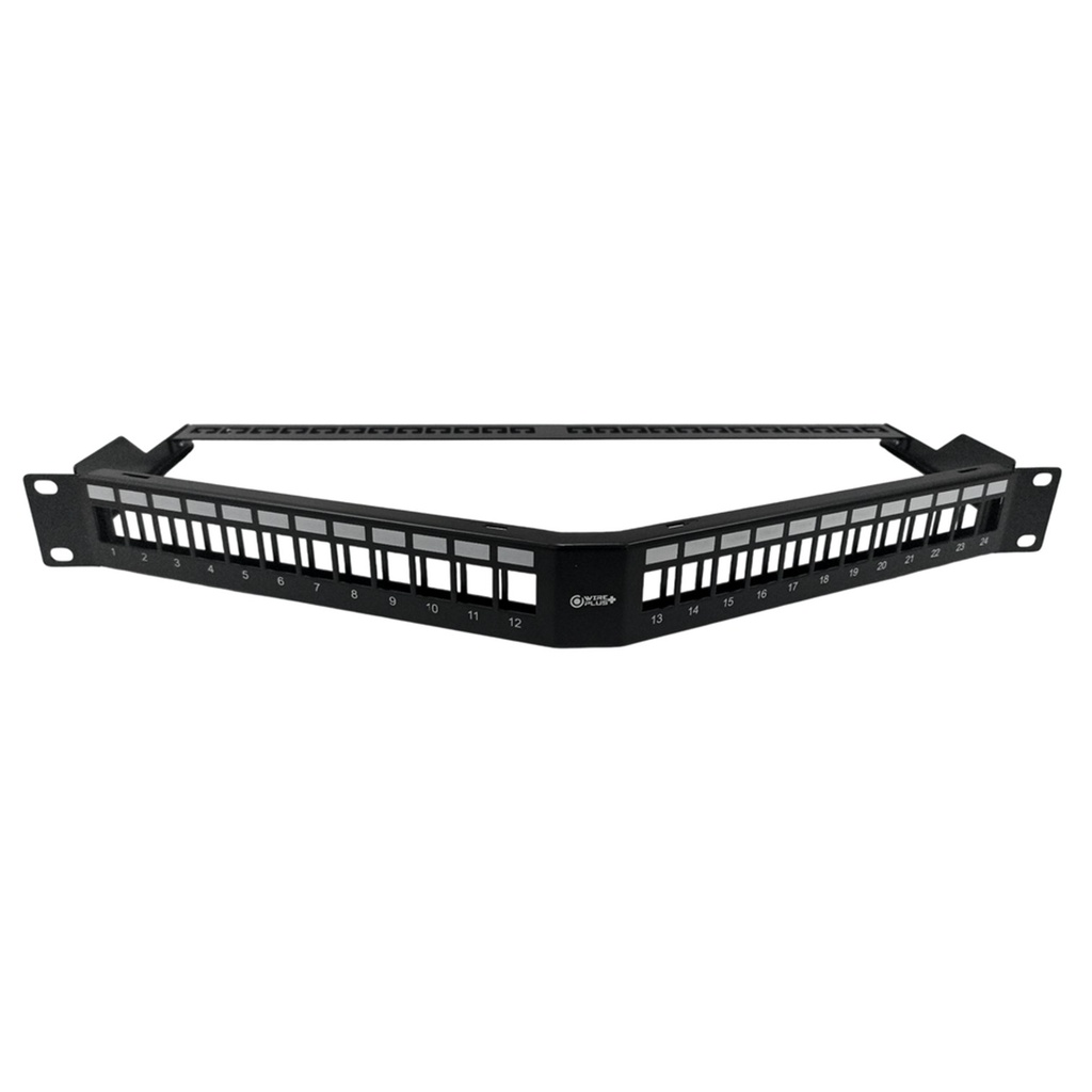 [WP-PPBLANK-TRIANGLE] Wireplus - Patch Panel Angulado (Triangular) para Montaje en Rack Modular 24 Puertos 1U 19" (Vacio)
