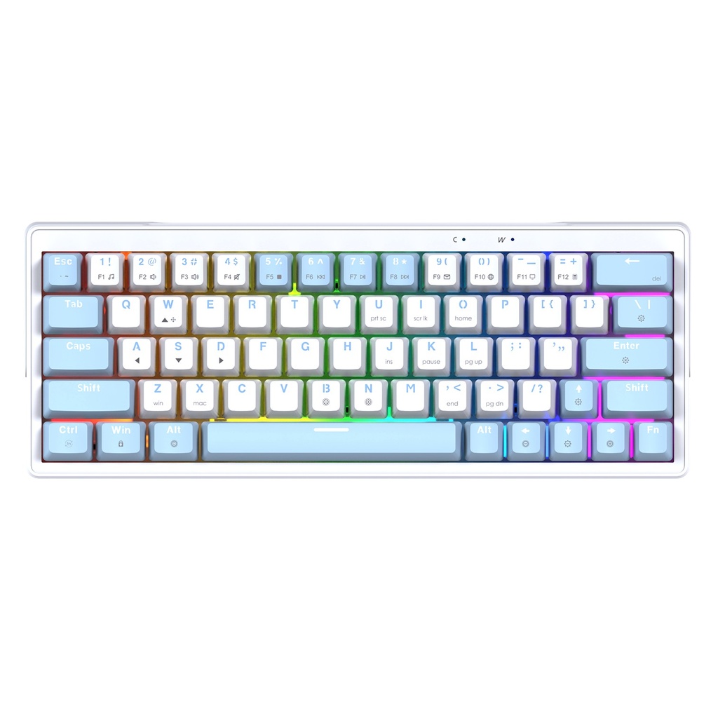 [MK611-BLWH(RS)] Fantech - Teclado Atom X63 Cableado SW Rosie [Ame Azul]