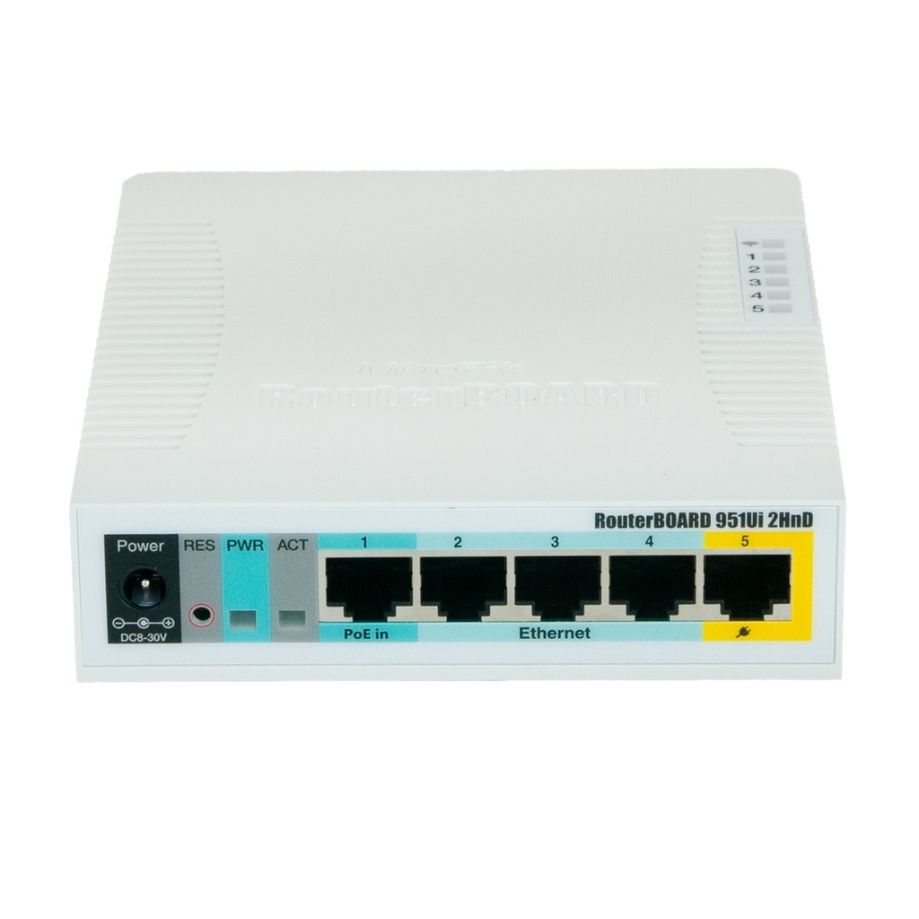[RB951Ui-2HnD] Mikrotik - RouterBoard  5 Puertos Fast 1 Puerto USB WiFi 2.4 GHz 5 Puertos Fast 1 Puerto USB WiFi 2.4 GHz