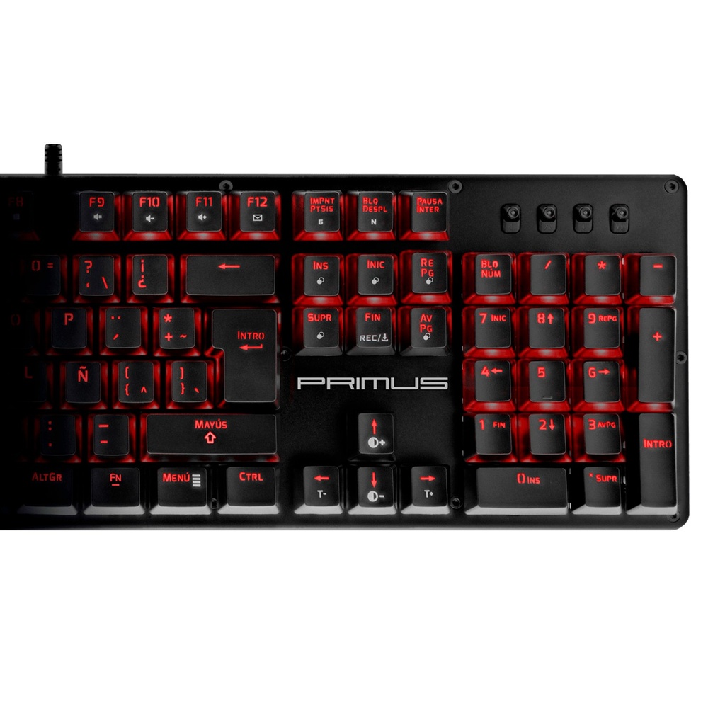 [PKS-102S] Primus - Teclado Mecánico Ballista100T Alambrico Gaming Anti Ghosting SW Marron Iluminación Roja [Español]