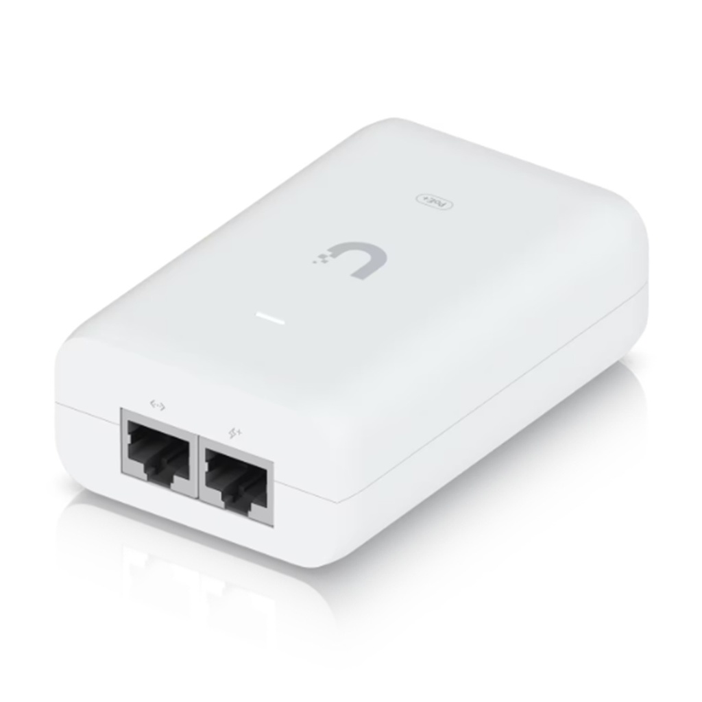 [U-PoE+] Ubiquiti - Adaptador PoE+ U-PoE+ (48V DC @ 0.65A) hasta 30W Puerto Gigabit