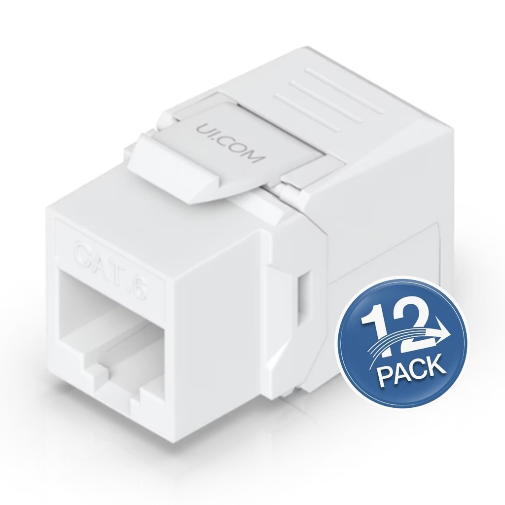 [UACC-Keystone-Jack-C6] Ubiquiti - Conector Keystone Jack Coupler Cat6 (Categoria 6) de Policarbonato [Blanco] [12 Unidades]