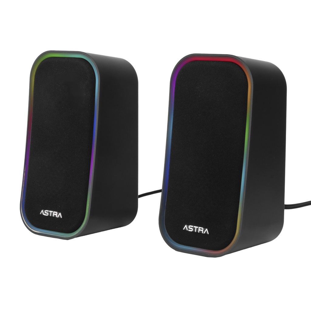 [ES531] Astra - Cornetas Gamer para PC NEBULA RGB Usb Aux 3.5 3W x 2 Estereo [Negro]
