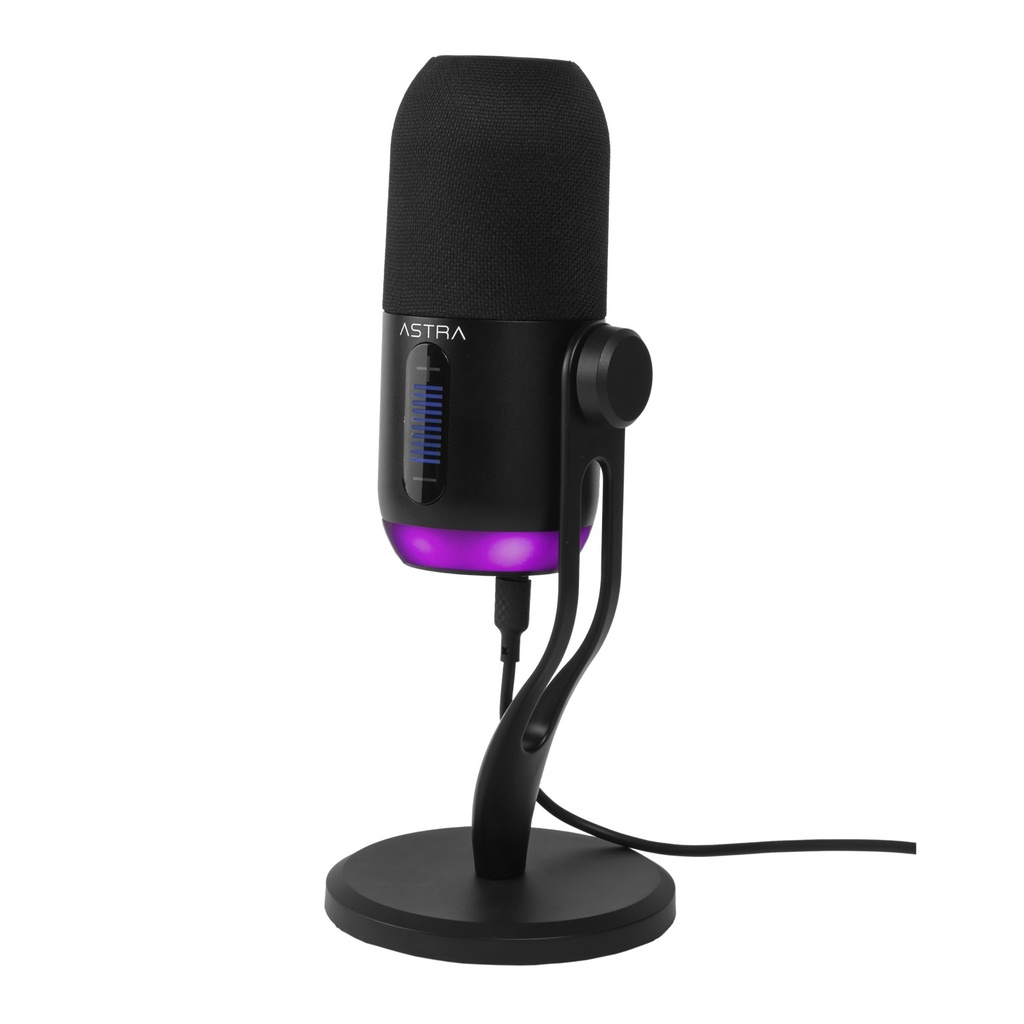[MIC08] Astra - Micrófono AURA RGB Conexión XLR USB C con Reducción de Ruido [Negro]