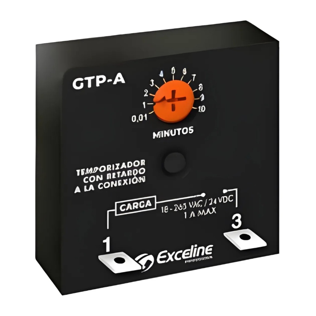[GTP-A] - Exceline - Temporizador con Retardo a la Conexión 0,01 a 10 Minutos 24 / 120 / 208 / 240V