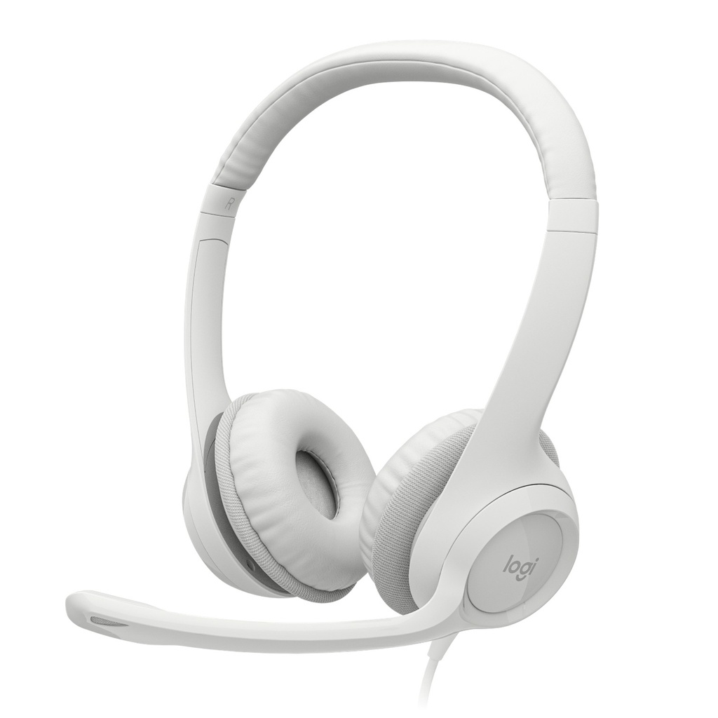 [H390-WHITE] Logitech - Audifonos Estéreo con Micrófono para PC 981-000406 [Blanco]