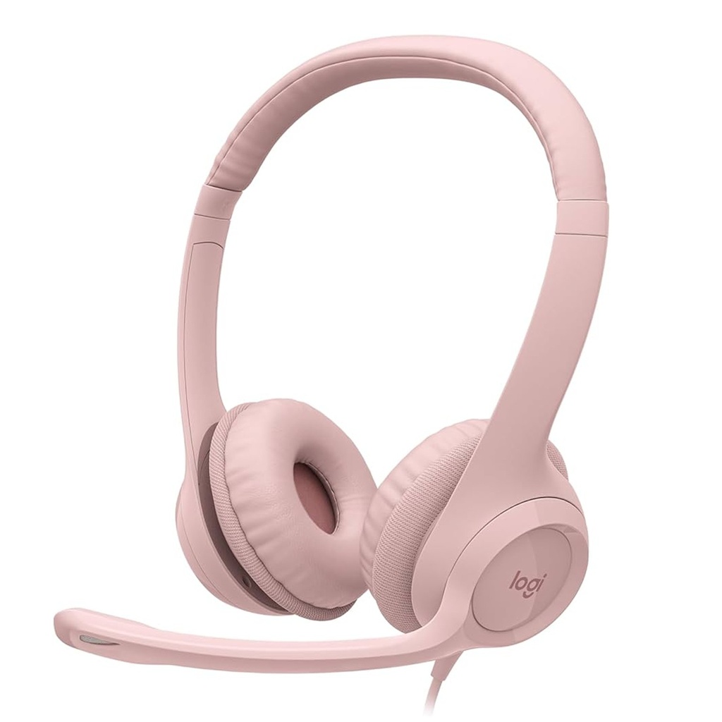 [H390-PINK] Logitech - Audifonos Estéreo con Micrófono para PC 981-000406 [Rosado]