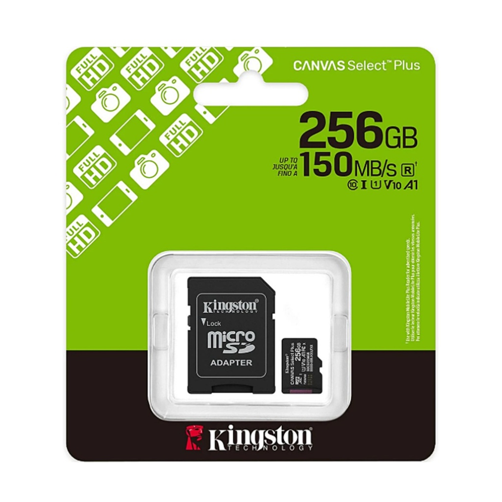 [SDCS3/256GB] Kingston - Tarjeta de Memoria Micro SD 256GB Canvas Select Plus S3 100MB/s UHS-I Clase 10