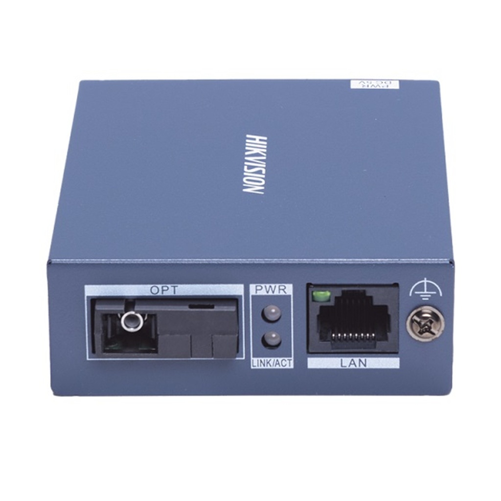 [DS-3D501T-3] Hikvision - Transmisor de Fibra Gigabit 3 km Puerto RJ45 auto-adaptativo 10/100/1000 Mbps 1 Puerto de Fibra Óptica SC de 1000 Mbps Carcasa Metálica