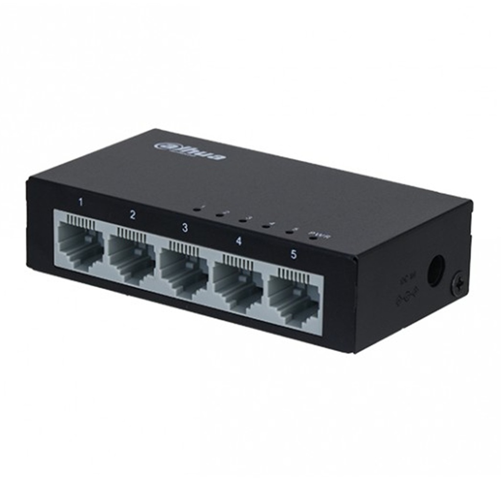 [DH-PFS3005-5ET] Dahua - Switch para Escritorio con 5 Puertos (10/100 Mbps) Carcasa Metalica [No Administrable]
