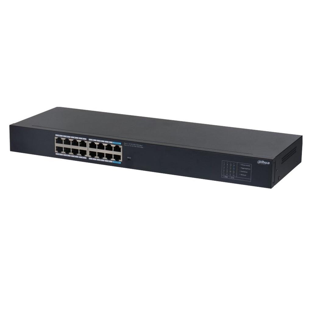 [DH-SG1016] Dahua - Dahua - Switch para Montaje en Rack con 16 Puertos (Gigabit) Carcasa Metalica [No Administrable]