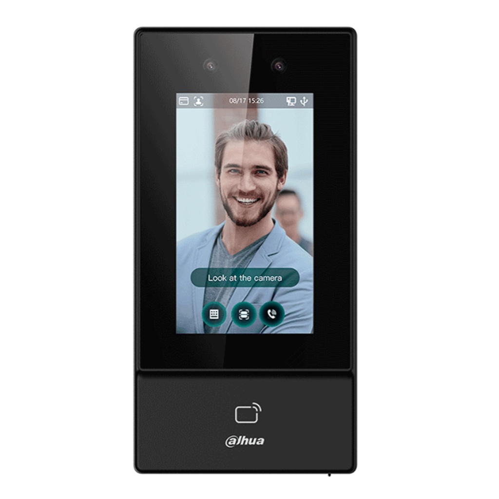 [DHI-ASI6213S] Dahua - Control de Acceso con Pantalla Táctil de 4.3" y Reconocimiento Facial (6.000 Usuarios 6.000 Rostros 10.000 Tarjetas IC Mifare 6.000 Claves 300.000 Registros) Comunicación TCP/IP para Interiores y Exteriores [Serie FACT]